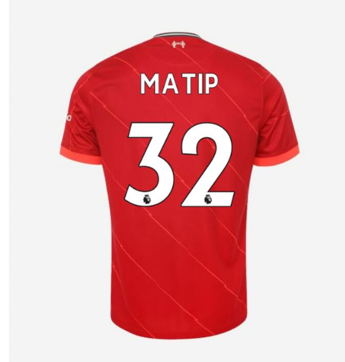 2021/22 Liverpool Home Kit Soccer Jersey with MATIP 32 printing